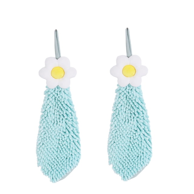 Flowers Chenille Hand Towel Cute Hanging Hand Wipe Ball Hand Towel Thickened Absorbent Hangable Multifunctional Hand Towel