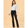thumbnail image 2 of INSPIRE CHIC Women's Ruffle Neck Long Sleeve Polka Dots Blouse Shirt, 2 of 6