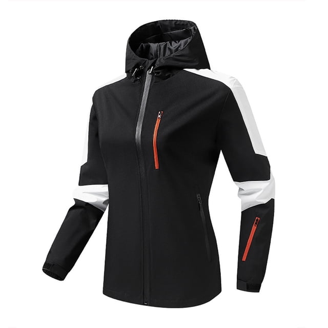 Timegard Womens Plus Size Softshell Jackets Rain Jacket Lightweight Windbreaker with Hood Hiking Outdoor