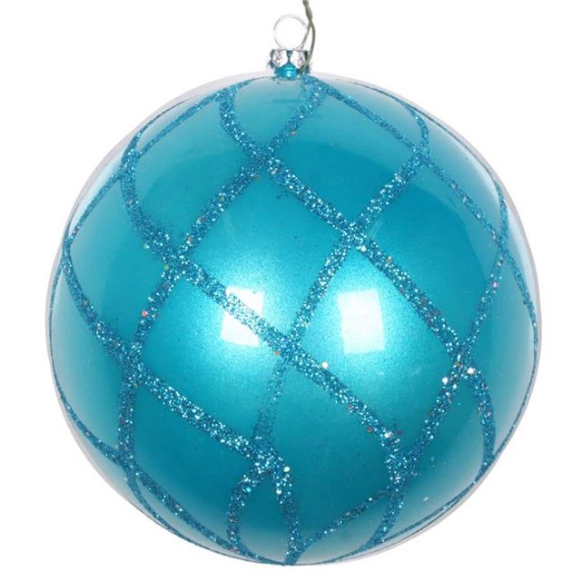 Vickerman MT198112D Ornement en Filet Pailleté Turquoise 4.75 Po - 3 par Sac