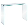 thumbnail image 1 of Heavenly Collection Glass Medium Console in Clear, Clear Glass Medium Console, Un-tempered Glass Medium Console, Bent Glass Medium Console, Waterfall Medium Console, Glass Medium Console Table, 1 of 9