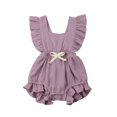 thumbnail image 1 of Fortune 0-24m Baby Girl Summer Ruffles Romper Fly Sleeve Bow Cotton Jumpsuits, 1 of 5