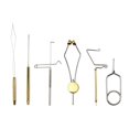 thumbnail image 1 of koolsoo 6pcs Fly Tying Tool -Clamp Vise Bodkin Dubbing Needle Finisher Handle, 1 of 7