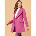 thumbnail image 2 of INSPIRE CHIC Trench-Coat Long à Col Châle Ceinturé pour Femmes Turquoise L, 2 of 6