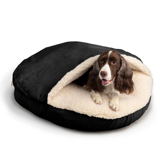 Snoozer Luxury Microsuede Cozy Cave Pet Bed Small Black