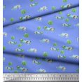 thumbnail image 2 of Soimoi Blue Velvet Fabric Tree & Rhinoceros Animal Print Fabric by Yard 58 Inch Wide, 2 of 5
