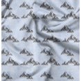 thumbnail image 1 of Soimoi Blue Modal Satin Fabric Mountain Nature Printed Fabric 1 Yard 42 Inch Wide, 1 of 6