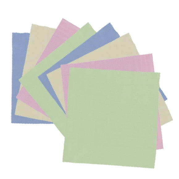 KAKOWELY 25Pcs 17.5x14.5cm Microfiber Cleaning Cloths for Eyeglasses Sunglasses Camera Lens Cell Phones Musical Instruments(Blue Green Pink and Yellow),6.89"X5.71"(LxW)