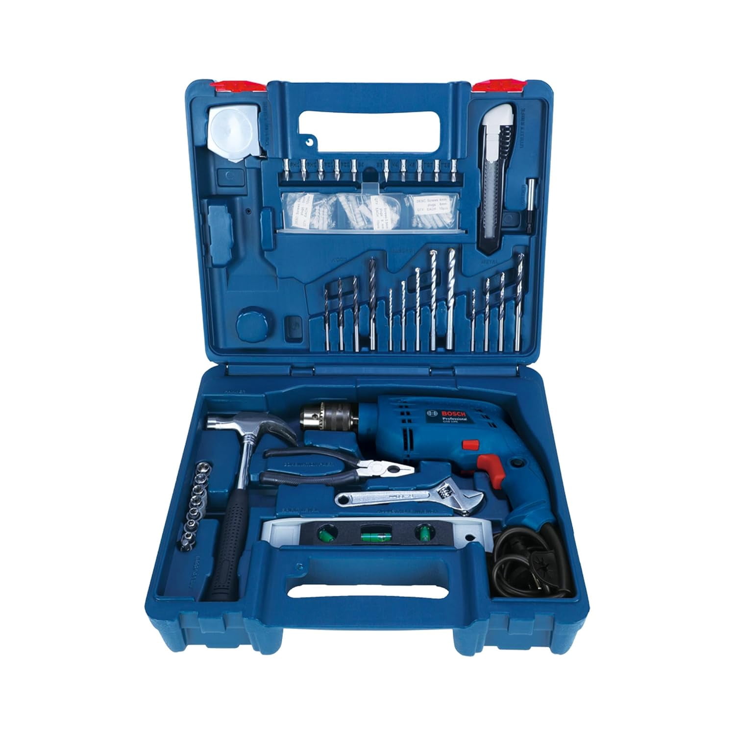 Gsb 10 Re Corded-Electric Tool Kit | 100-Piece Tools Box Kit | Power Supply 500w | Impact Drill Machine | Impact Rate Upto 41600 Bpm | Speed Upto 2600 Rpm | Lightweight, Drill Machine