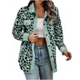 thumbnail image 1 of CEHVOM Women's New Leopard Print Button Long Sleeve Jacket Shirt Coat Clearance, 1 of 5