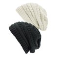 thumbnail image 1 of Tuque Tricotée pour Femmes (Lot de 2), Ivoire/gris Chiné Foncé, 1 of 1