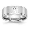 thumbnail image 1 of Cobalt Satin and Polished Ridged Edge 8mm Band Size 7, 1 of 7