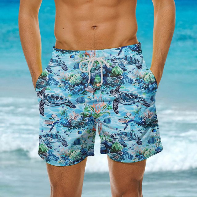 LSLJS Shorts de Plage Amples d'Été pour Hommes avec Poche, Shorts de Plage