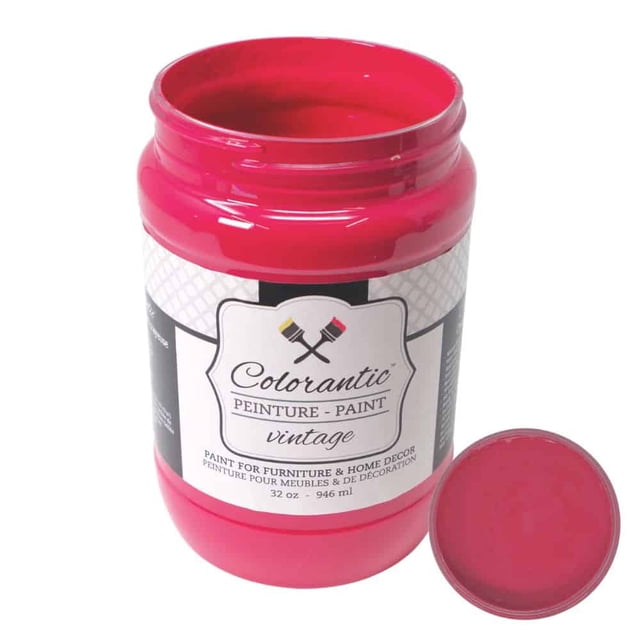 Colorantic | RASPBERRY Chalk Paint Based for Furniture DIY - RED-PINK COLOR - 32 oz