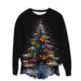 thumbnail image 2 of UPPADA Chandails de Noël pour Femmes, Imprimé d'Arbre de Noël, Chandail à Manches Longues, Hauts à Enfiler, Automne, Chandail Confortable, Chandail à Col Rond de Noël, 2 of 4