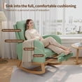 thumbnail image 3 of Twister.CK Modern Rocking Accent Chair with Footrest, Upholstered Rocker Glider with Side Pocket, for Living Room, Bedroom, Nursing Room, Green, 3 of 8