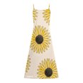 thumbnail image 4 of Lenago Robes d'Été Grande Taille pour Femmes Mode Taille Mi-Haute Col en V Sans Manches Rayures Imprimées Robe Longue de Plage Été en Solde, 4 of 5
