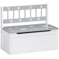 thumbnail image 1 of Qaba Coffre de Rangement pour Jouets pour Tout-Petits, Banc de Rangement pour Enfants avec Dossier, Gris, 1 of 10