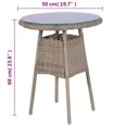 thumbnail image 4 of vidaXL Ensemble Bistro 3 Pcs avec Coussins en Rotin Poly Brun, 4 of 5