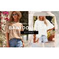 thumbnail image 3 of Womens Bell Sleeve Blouse Crewneck Lace Tops Floral Textured Babydoll Shirts, 3 of 11