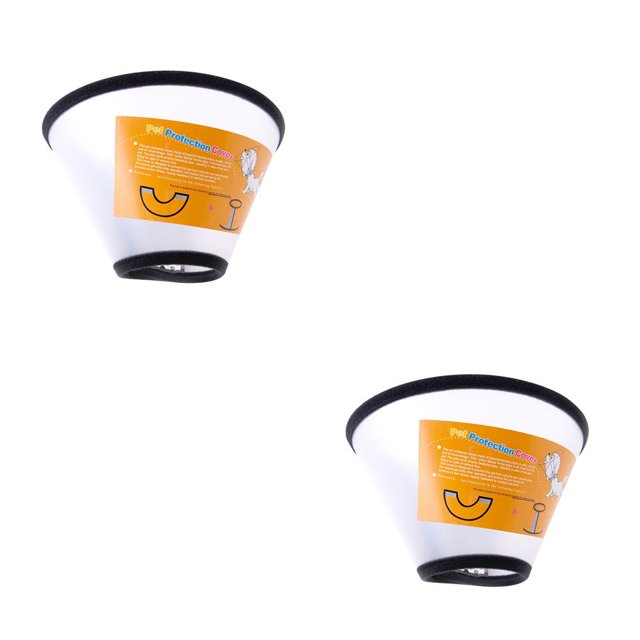 serony Translucent Dog Protective Collar Pet Wound Anti-Bite Ring Protective Cover Cat Dog Bath Shield No.08 2Set