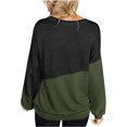thumbnail image 4 of CEHVOM Blouse Décontractée Mode à Manches Longues Contrastées Col Rond pour Femmes, 4 of 5