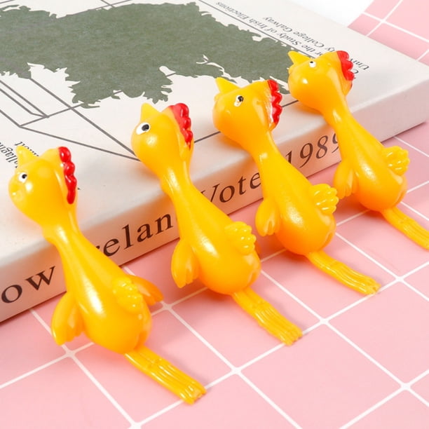 Lot De 10 Poulets Catapulte élastique - Jouet à Claque Doigt Anti-stress - Idéal Fêtes Et Pâques