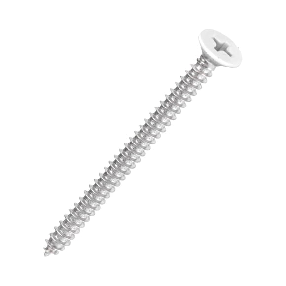 WIFKLSIIPG White Head 100 PCS #8*2#8*1 1/2#6*2#6*1 1/2 Stainless Steel Phillips Flat Head Wood Screws Stainless Steel 18 8 A2(304) Screw Home Screw Kit