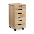 thumbnail image 1 of Craydon Six-Drawer Rolling Storage Cart, Natural, 1 of 9
