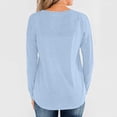 thumbnail image 4 of Timegard Womens Tops Long Sleeve Notched V-Neck Button Comfy Tee Fall Casual Loose Shirts Tops Blouse, 4 of 4