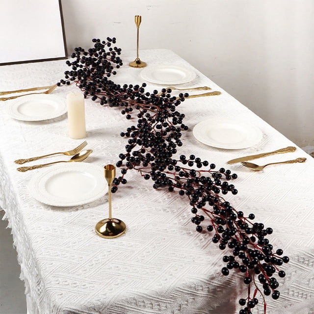 Dvkptbk P lastic rattans Rattan Décorations Noël Décoration Enroulée Simulation Rattan Branches Année Baies Rouge Fruit Noël Rattan Déco Maison de Noël