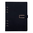 thumbnail image 2 of Leather A5 Notebook 6 Ring A5 PU Leather Refillable Notebook With Paper Navy, 2 of 9