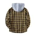 thumbnail image 4 of Ceisia Chemise à Capuche à Manches Longues pour Homme, Décontractée, à Carreaux Patchwork, Boutonnée, Cadeau, 4 of 9