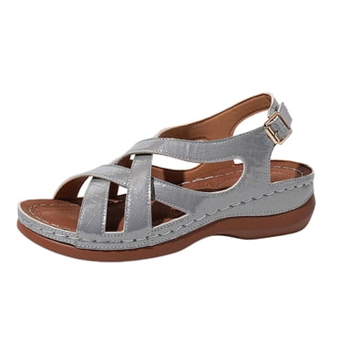 Roman Sandals for Women with Wedge Heel and Adjustable Strap, Open-Toe Breathable Casual Shoes for Spring and Summer, Thick-Soled Comfort Footwear in Versatile Colors