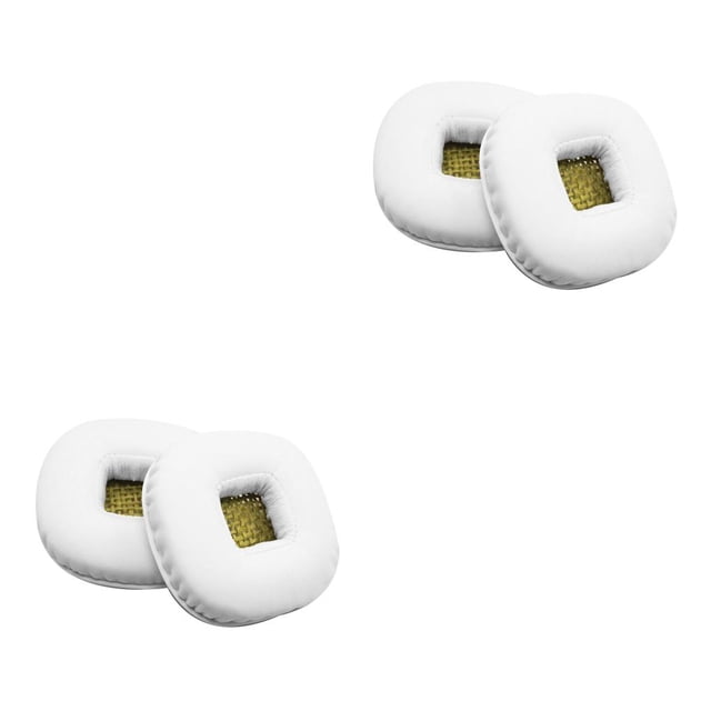 Ruiboury Coussinets d'Oreille Coussin en Cuir Écouteurs à Réduction de Bruit Coussins Casque Pièce de Réparation Remplacement pour Écouteurs Marshall Blanc 2 Ensembles