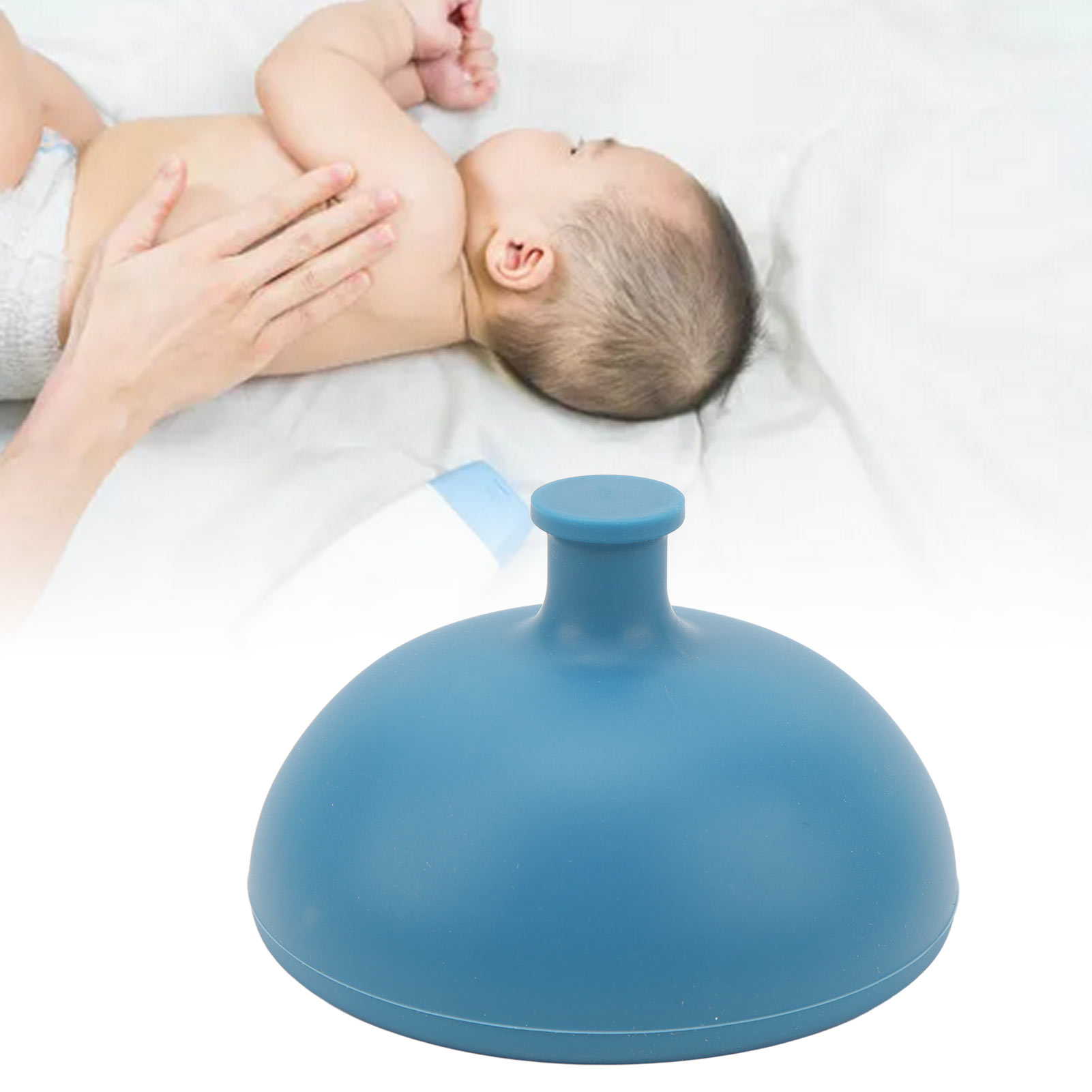 Chest Physical Therapy Cup, Adjustable Blue Palm Chest Percussion Cup for Home for Mucus
