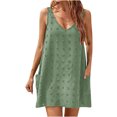 thumbnail image 2 of Gspmoly Robe pour Femmes, Mode Décontractée Aguichant Unie à Rayures Sans Manches à Col Rond Robe Débardeur pour Dames Robes de Mariage pour Femmes jusqu'à 60 % de Rabais, 2 of 5