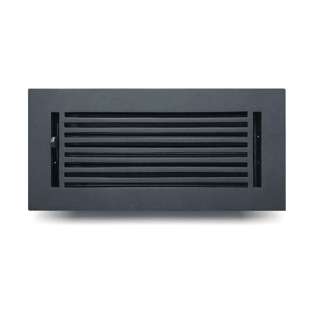 Prima Decorative Hardware 4" x 10" Floor Vent Cover with Damper, Cast Aluminum Register, Powder-Coated, Modern Linear Design (VR109)