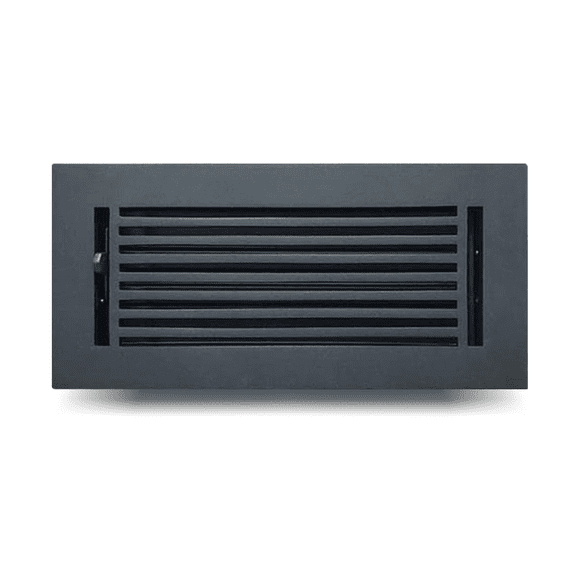 Prima Decorative Hardware 4" x 10" Floor Vent Cover with Damper, Cast Aluminum Register, Powder-Coated, Modern Linear Design (VR109)