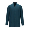thumbnail image 1 of RXIRUCGD Homme Col en V Styles Mi-Longs et Longs Cardigan en Tricot à Fleurs Torsadées Manteau Ample, Bleu Foncé, Taille : L, 1 of 4