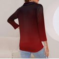 thumbnail image 4 of T-shirts pour Femmes Mode Féminine T-Shirt Imprimé Manches 3/4 Blouse Col Rabattu Décontracté, 4 of 8