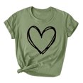 thumbnail image 2 of Styesk T-Shirts pour Femmes Confortables Doux Col Rond T-Shirts Chandail Mode Léger Manches Courtes T-shirt Saint-Valentin Graphique Décontracté Grande Taille Hauts Imprimé Cœur Hauts de Sortie, 2 of 3