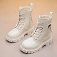 thumbnail image 2 of Kcodviy Children Shoes Able Thick Tall Girls Riding Boots Soled Boots Able Baby Kids Mid Calf Boots Soft Soled High Top Fall Boots for Girls Princess Boots, 2 of 4