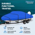 thumbnail image 2 of Housse de Bateau NEH, Tissu Épais et Robuste, Résistant à la Décoloration, Imperméable, 17 Pieds-19 Pieds, Remorquable, Convient au Tri-Coque Pêche Ski Style Pro Bass Runabout (Bleu), 2 of 5