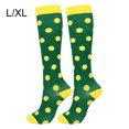 thumbnail image 1 of Bas de Compression 20-30 mmHg Longueur Genou Bas de Sport Bas Femmes Bas de Randonnée pour Chaussettes Unisexes 20-30 mmHg Compression Course Cyclisme, Vert, Pois, G/TG, 1 of 8