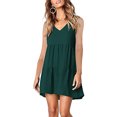 thumbnail image 2 of Penkiiy Robe Tunique d'Été pour Femme Sans Manches à Col en V Décontractée Ample Fluide Évasée Robe Débardeur m Vert, 2 of 8