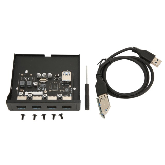 Panneau Avant PCIE Vers USB 3.0 PC, Large Applicabilité Haute Vitesse Anti-interférence 3,5 Pouces Hub USB Pour Ordinateur
