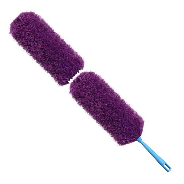 Oleegame 2PC Removable And Washable Telescopic Dust Collector Microfiber Cleaning Brush Purple