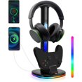 thumbnail image 1 of RGB Headphone Stand With Controller Charger For Xbox Series X|S, Elite 2, One X|S|Elite - XSX Charging Station Dock With 2 USB Ports, Compatible With Xbox Controllers, 1 of 6