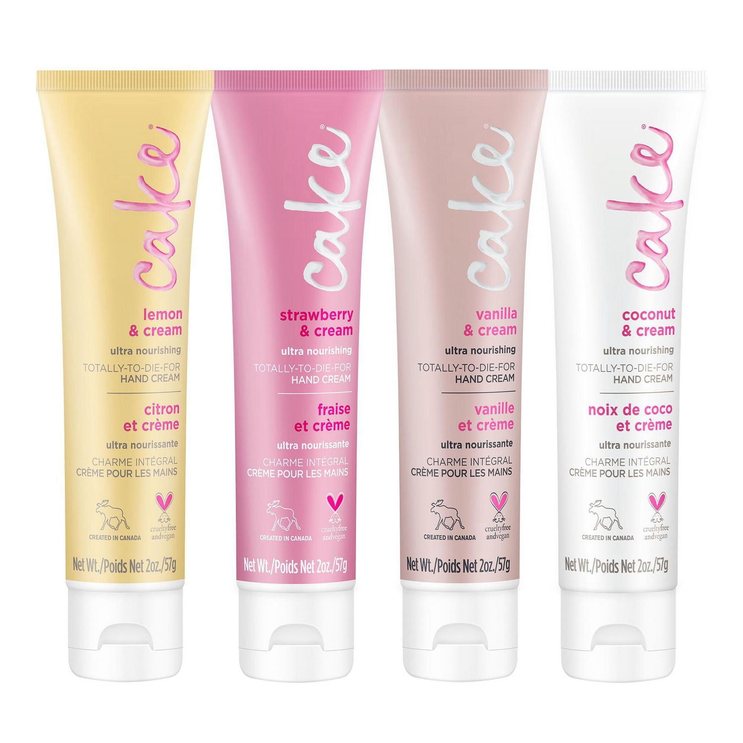 Cake Beauty Ultra Nourishing Hand Cream Set – Moisturizing Hand Cream for Soft, Supple Skin – Shea Butter & Coconut Oil – 4 Pack Gift Set – Made in Canada